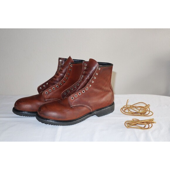 Vintage 90s Red Wing Boots 4412 ANSI Z41 PT91 Mens Sz 12 B Steel Toe Leather - Picture 1 of 16